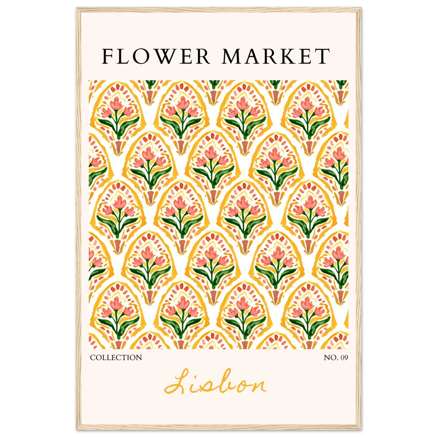 Lisbon Flower Market Framed Poster – Vibrant Floral Art Print | Ready-to-Hang Wall Decor - Vibrantwalls
