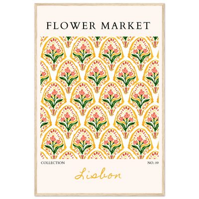 Lisbon Flower Market Framed Poster – Vibrant Floral Art Print | Ready-to-Hang Wall Decor - Vibrantwalls