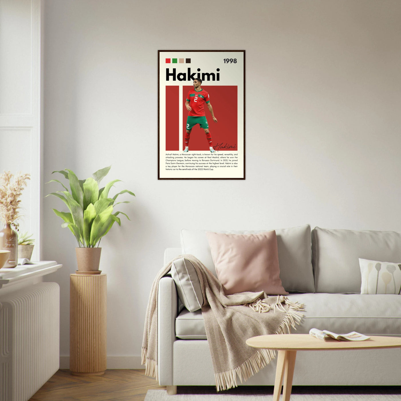 Achraf Hakimi Morocco Framed Football Legend Poster Vibrantwalls