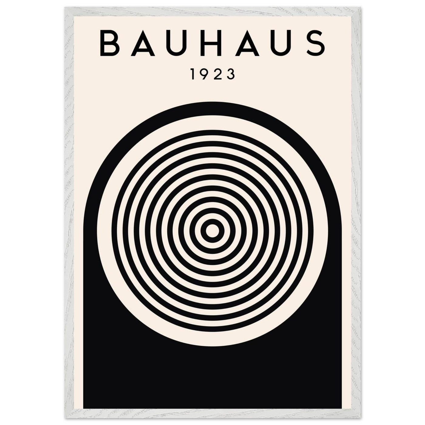 Bauhaus Black and White Art - Concentric Circle Design - Vibrantwalls