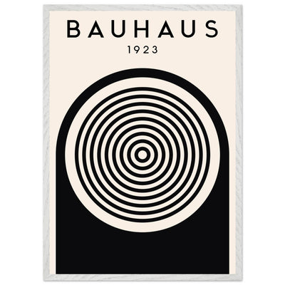 Bauhaus Black and White Art - Concentric Circle Design - Vibrantwalls