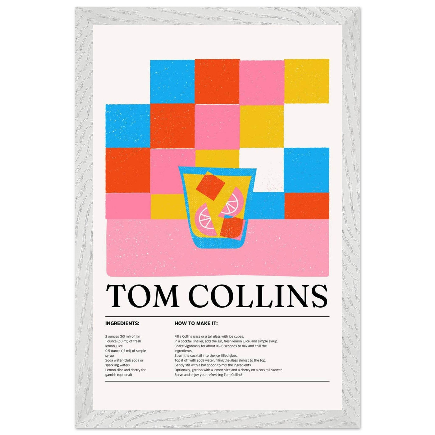 Retro Tom Collins Cocktail Recipe - Vibrantwalls