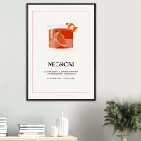Negroni Cocktail Recipe Italian Wall Art - Vibrantwalls