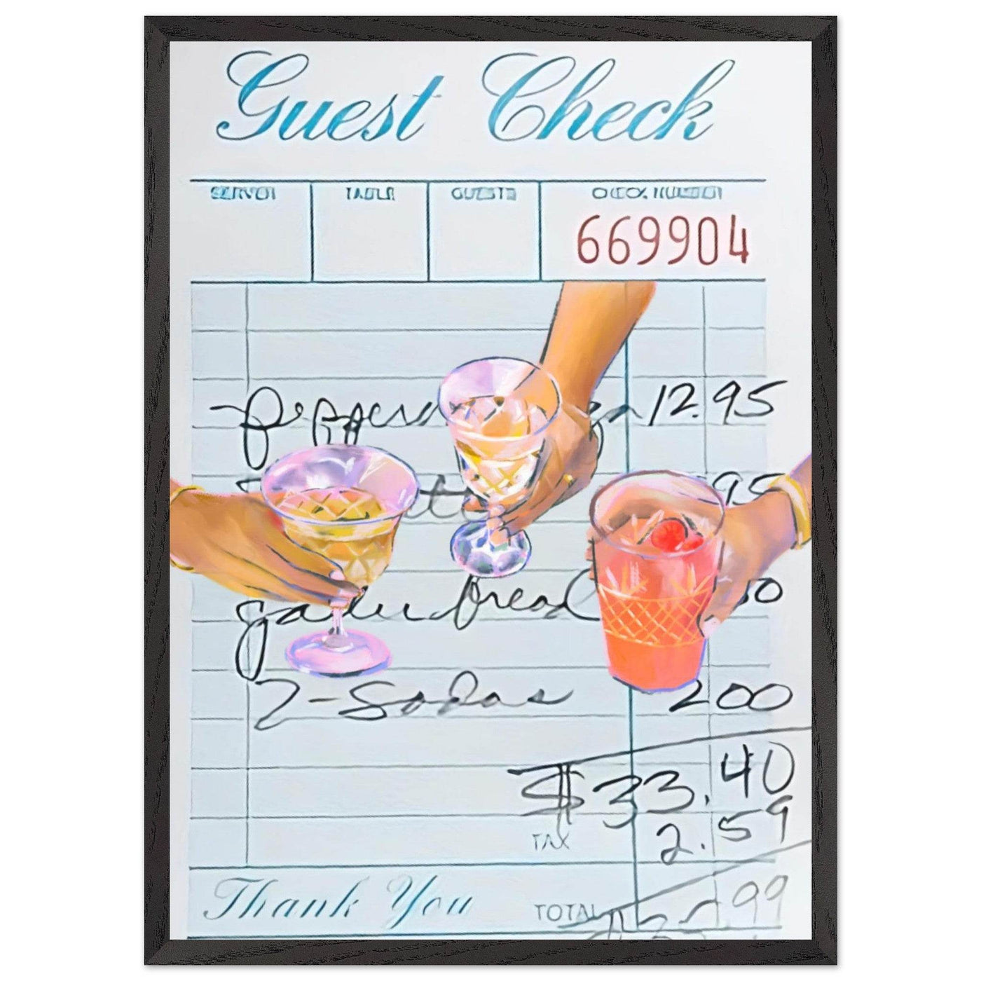 Guest Check Cocktail - Vibrantwalls