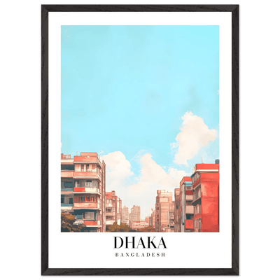 Dhaka Bangladesh Framed Poster – Pastel Cityscape Wall Art with Customizable Wooden Frame - Vibrantwalls