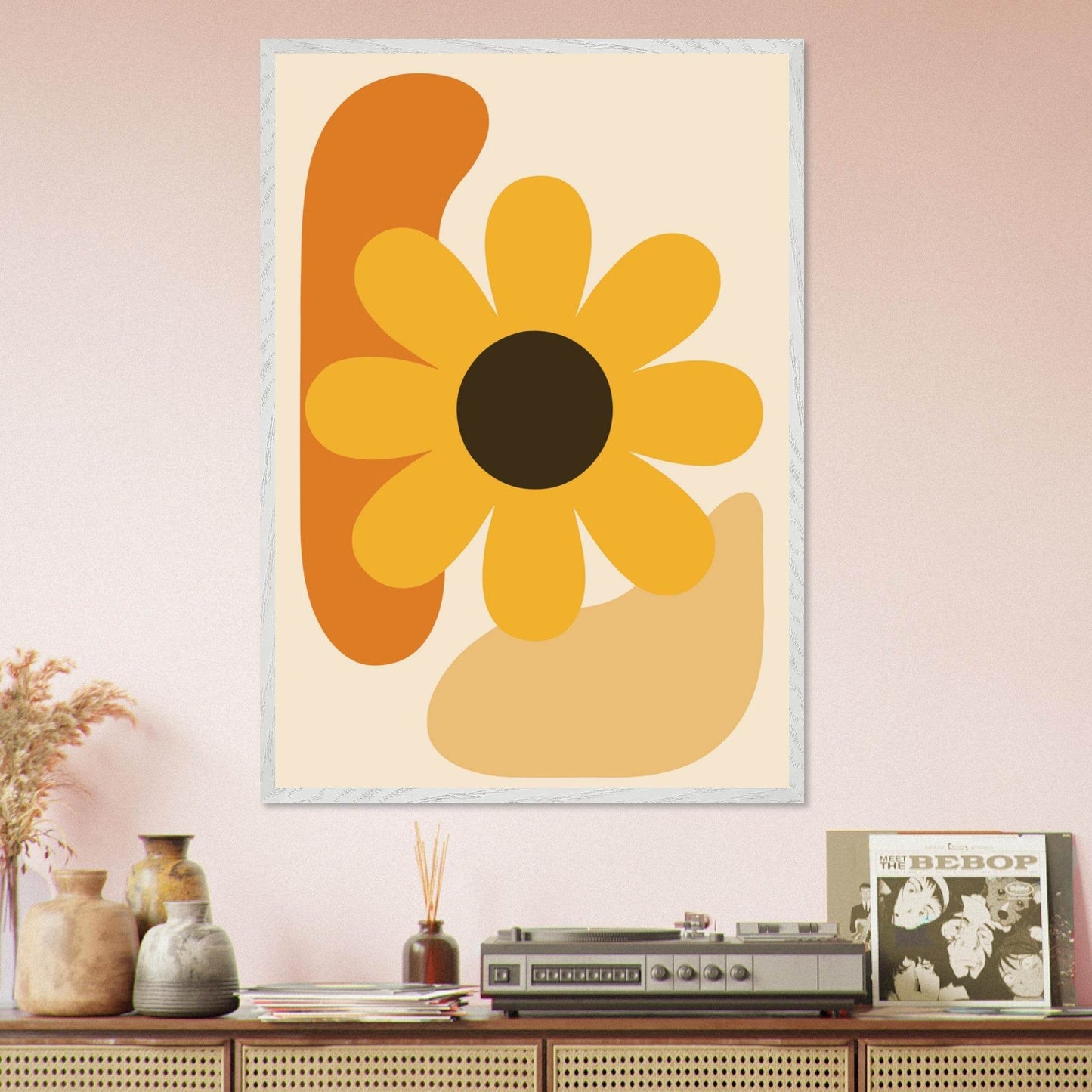 Daisy Bloom Floral Abstract Botanical Wall Art - Vibrantwalls