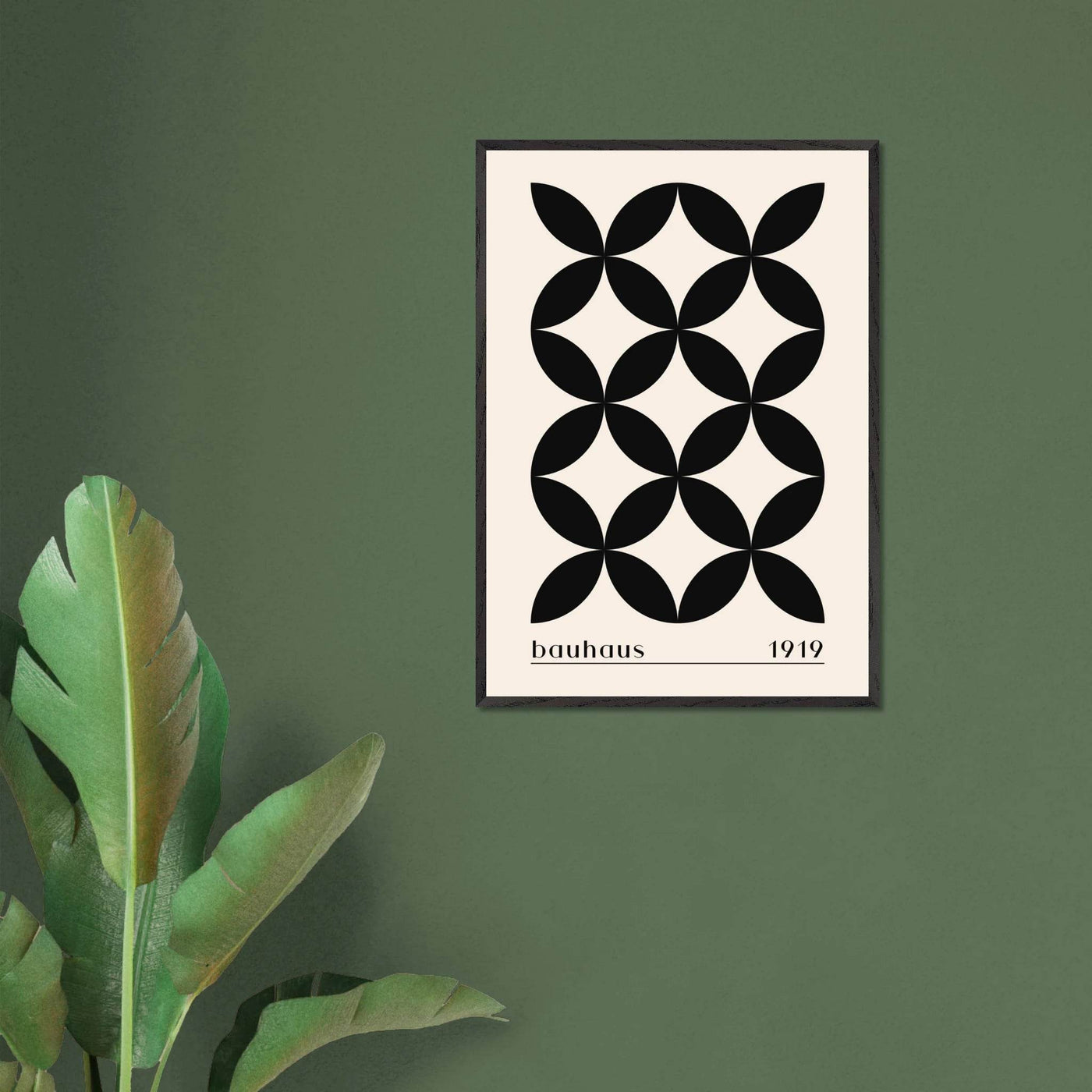 Bauhaus 1919 Black & Beige Circles - Vibrantwalls