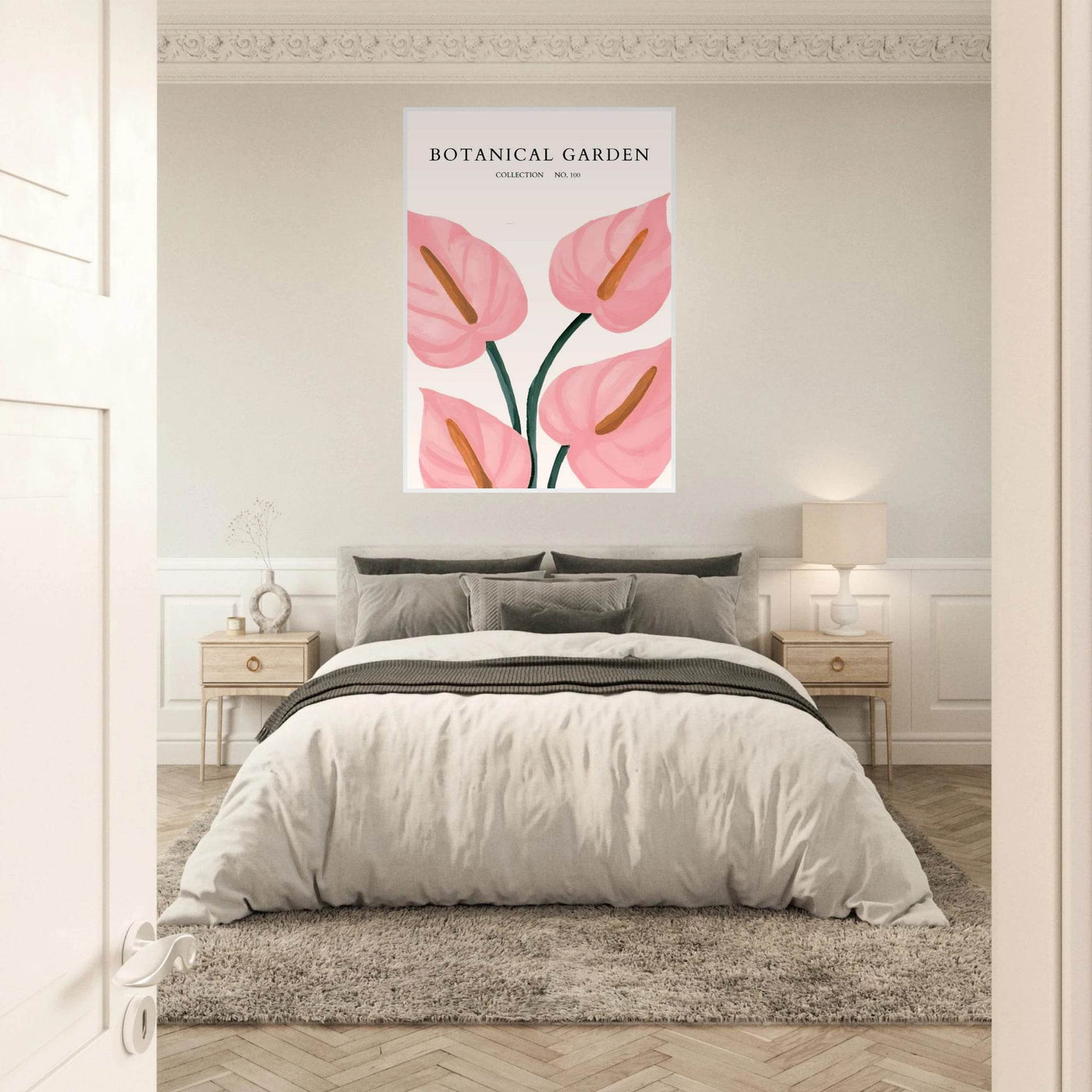 Botanical Garden Framed Poster – Pink Anthurium Bloom Art Print | Elegant & Ready-to-Hang - Vibrantwalls
