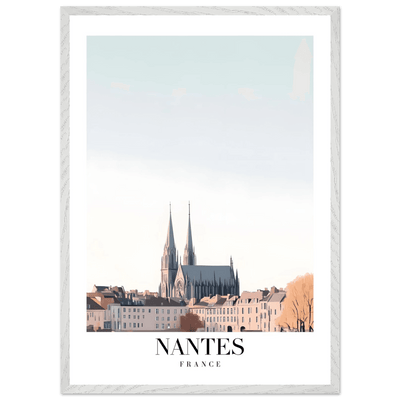 Nantes France Cathedral Framed Poster - Minimalist Travel Wall Art in Your Choice of Size & Frame - Vibrantwalls