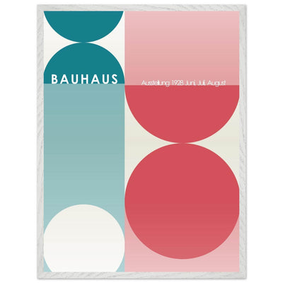 Bauhaus Retro Art Print in Teal and Coral for Unique Retro Decor - Vibrantwalls