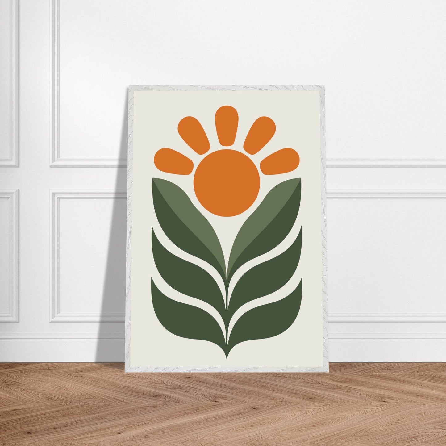 Boho Sun Leaves Nature Abstract Wall Art - Vibrantwalls