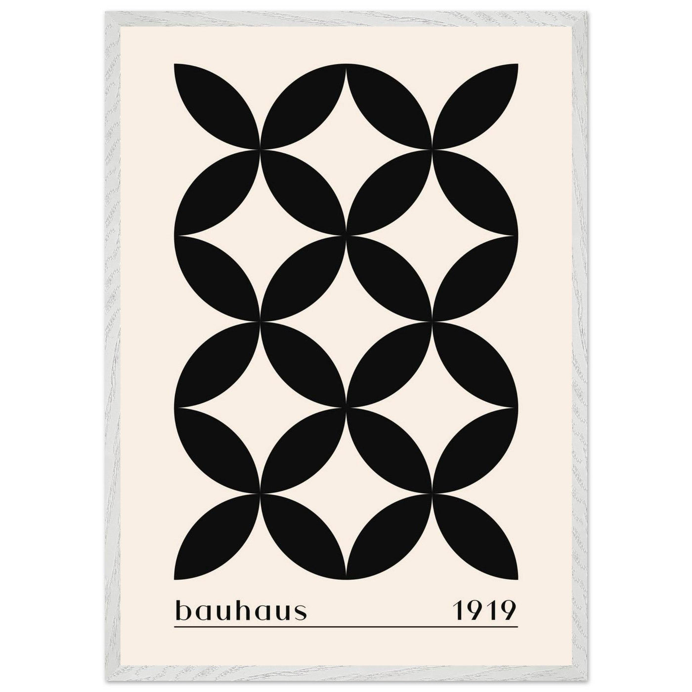 Bauhaus 1919 Black & Beige Circles - Vibrantwalls