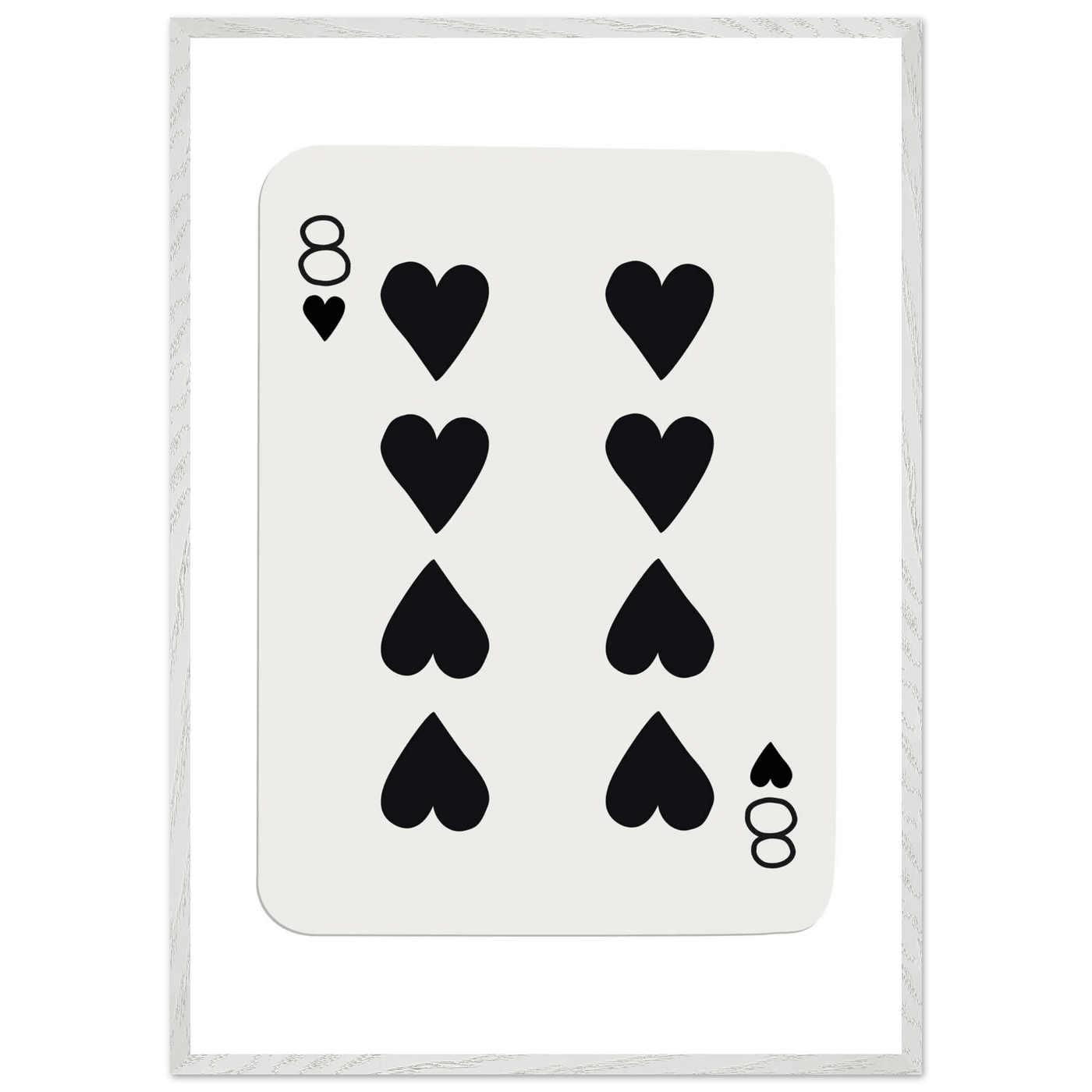 Minimalist Eight of Hearts Poker Card Print - Framed Wall Art, Sustainable Wood Frame, Choose Your Finish & Size - Vibrantwalls