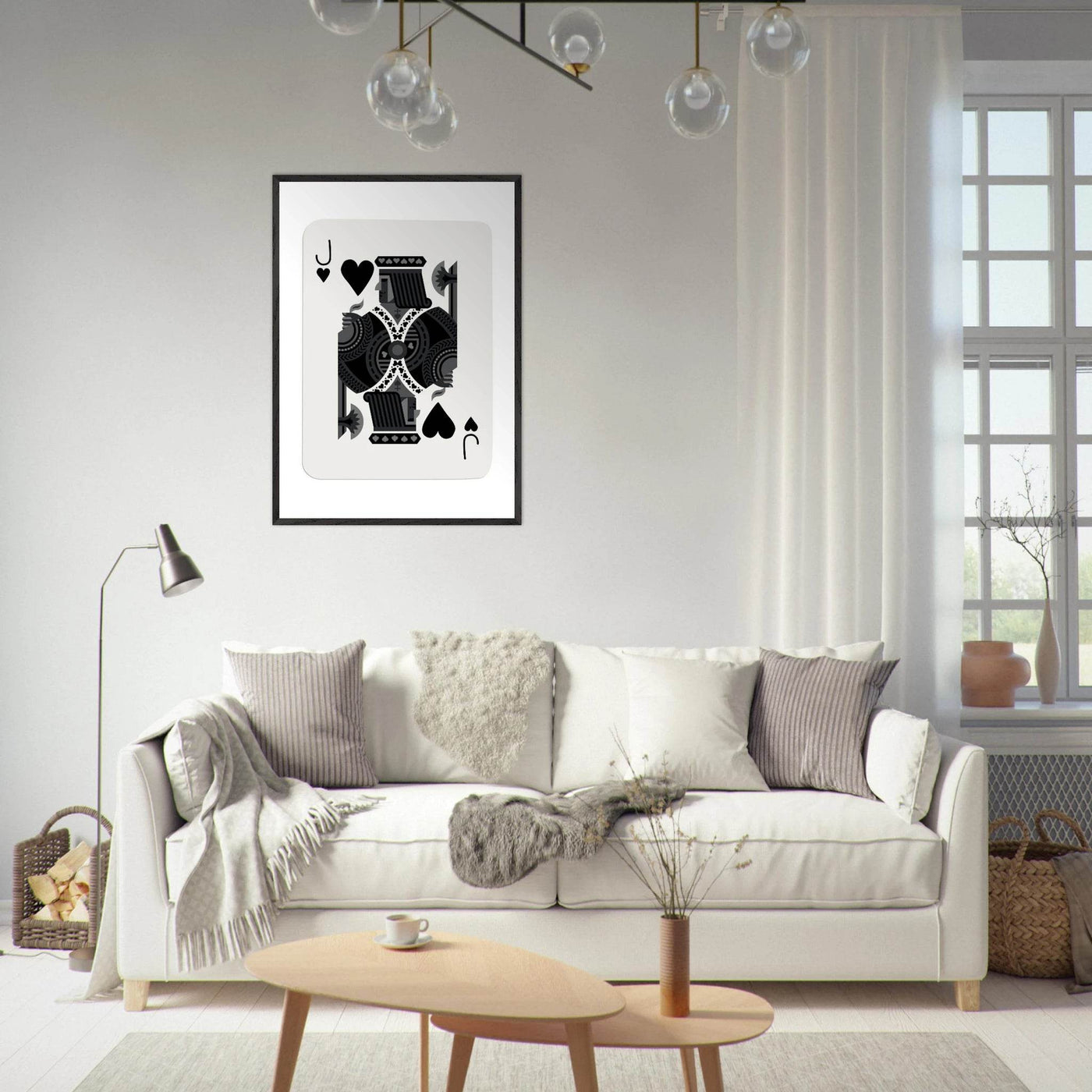 Minimalist Jack of Spades Poker Card Print - Mounted Framed Eco-Friendly Art, Various Sizes & Finishes - Vibrantwalls