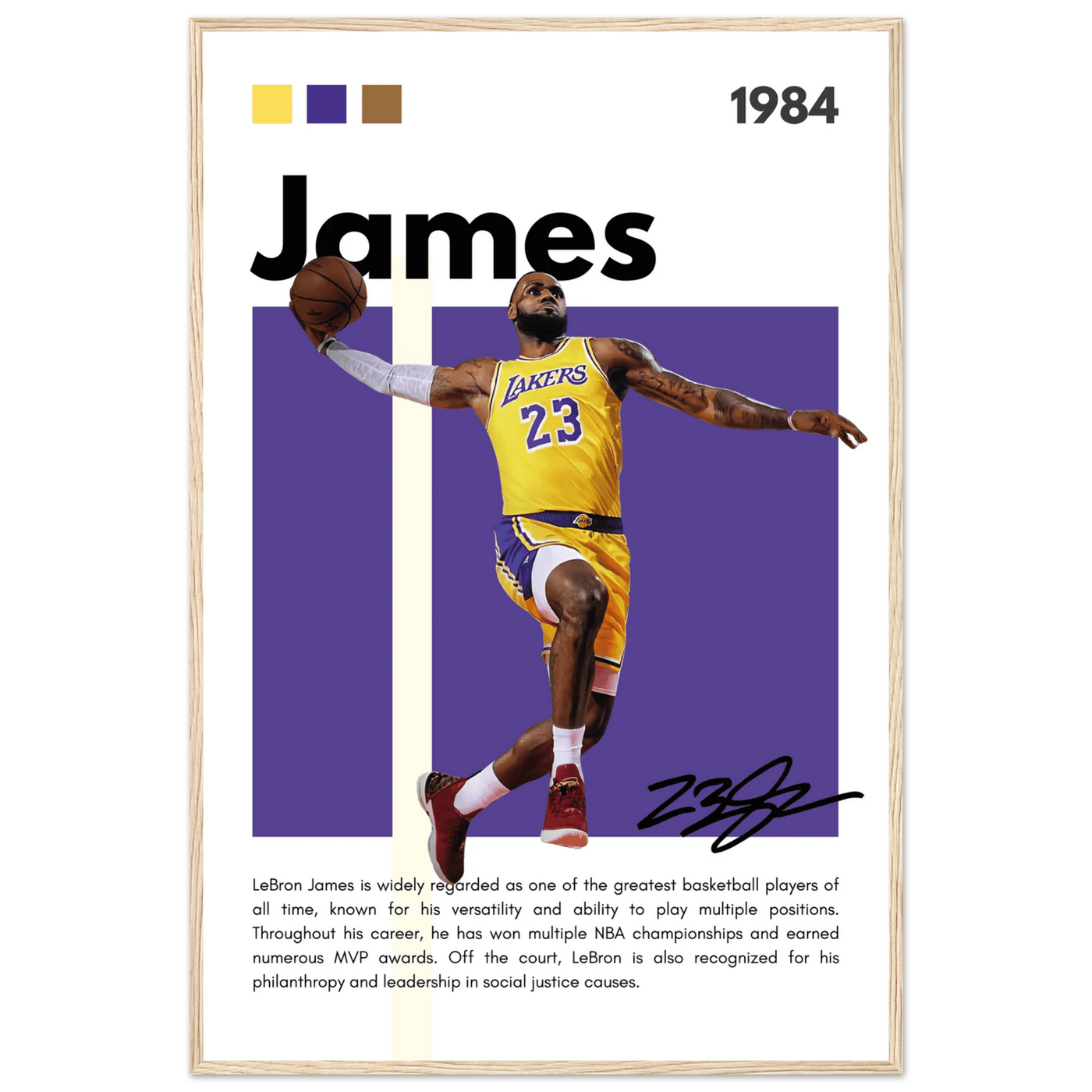 LeBron James Lakers Championship Vintage Art Print - Vibrantwalls