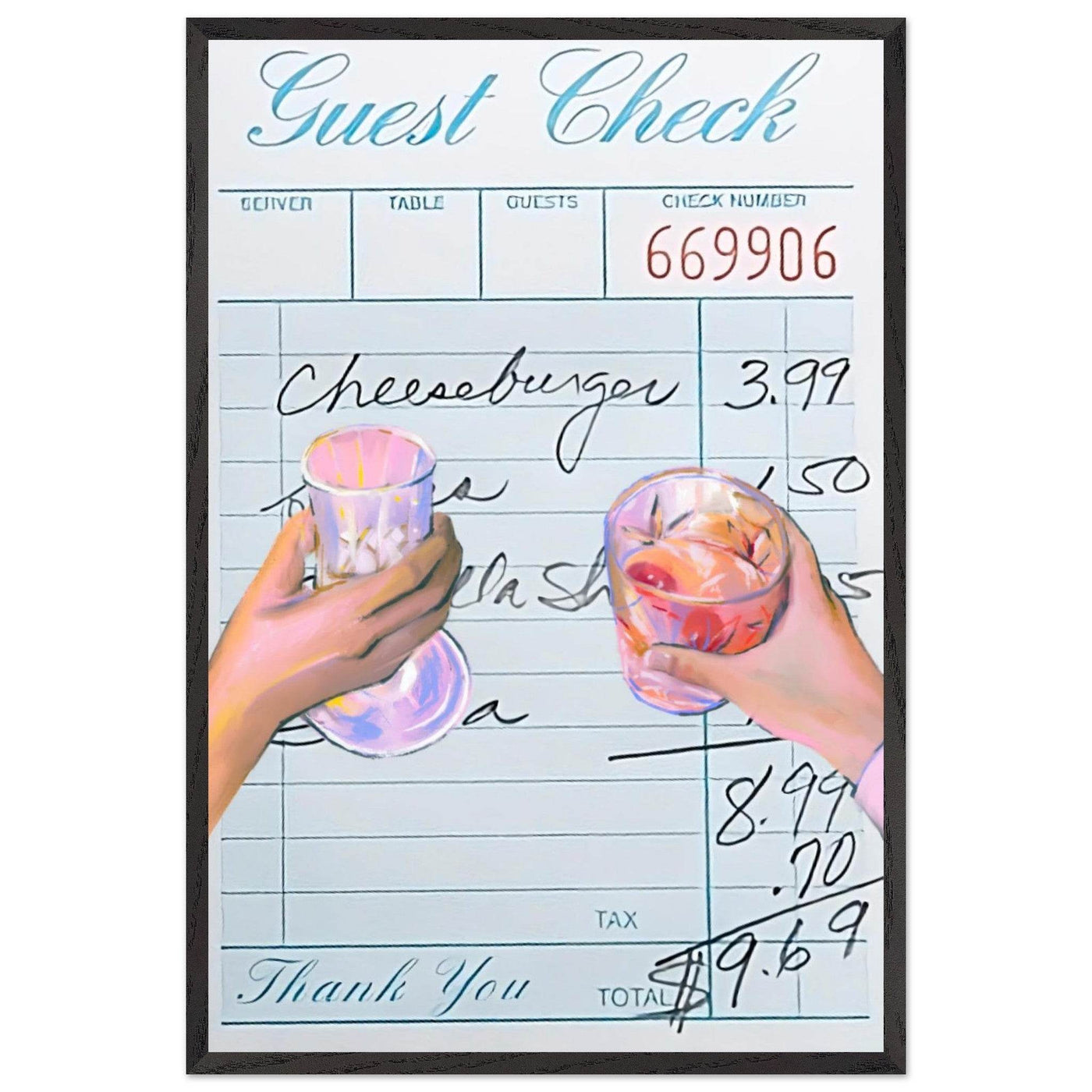 Retro Bar Tab Art - Vibrantwalls