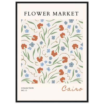 Flower Market Cairo Framed Poster – Abstract Floral Art Print | Earthy Tones & Ready-to-Hang Decor - Vibrantwalls