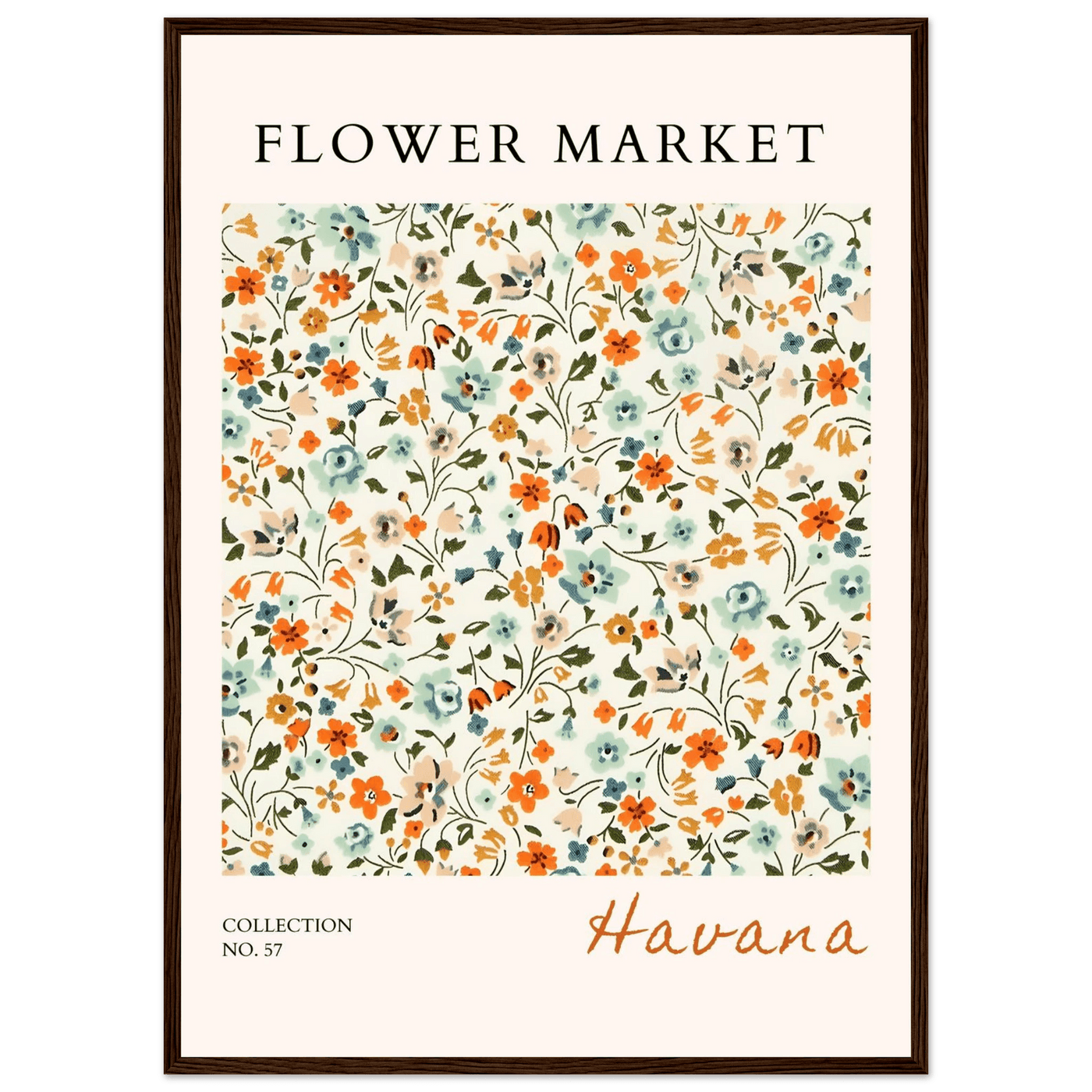 Flower Market 'Havana' Framed Poster – Vibrant Floral Art Print | Ready-to-Hang in Various Sizes & Frame Styles - Vibrantwalls