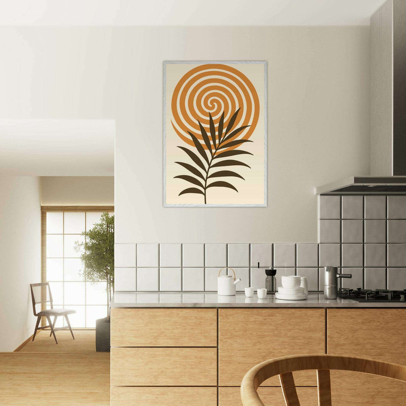 Abstract Palm Leaf & Swirl - Vibrantwalls