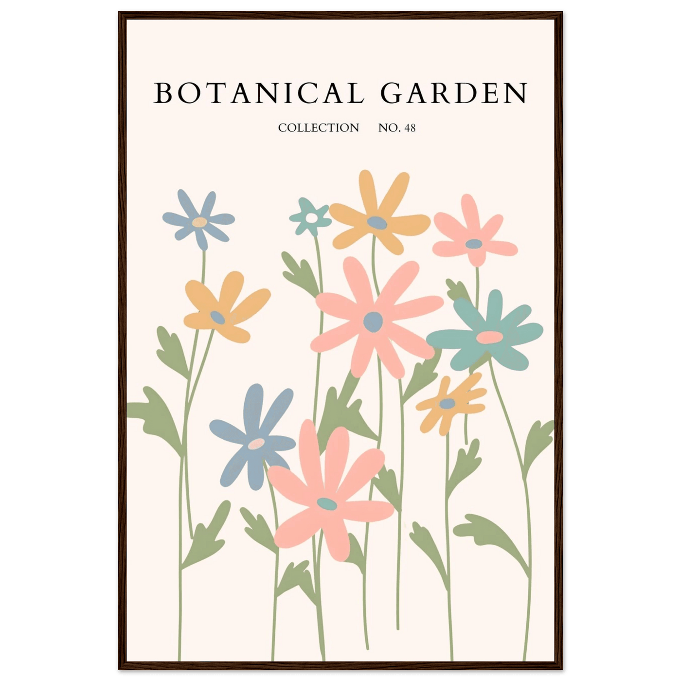 Botanical Garden Framed Poster – Whimsical Pastel Floral Art Print | Ready-to-Hang Wall Decor - Vibrantwalls