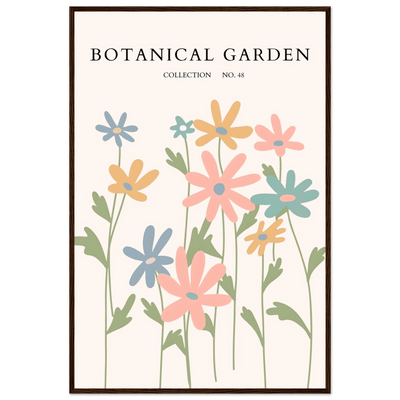 Botanical Garden Framed Poster – Whimsical Pastel Floral Art Print | Ready-to-Hang Wall Decor - Vibrantwalls