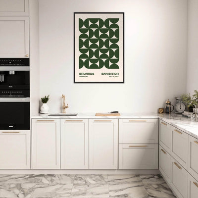 Bauhaus Forest Green & Cream Modern - Vibrantwalls