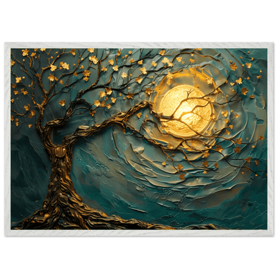 Teal Gold Tree of Life Pendant - Elegance in Nature's Design - Vibrantwalls