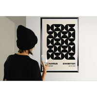 Bauhaus Black Beige Geometric Poster Wall Art - Vibrantwalls