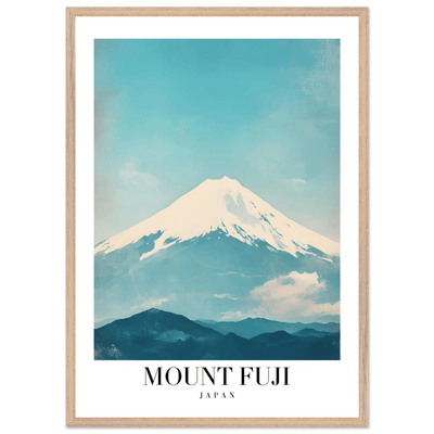 Mount Fuji Japan Framed Poster – Serene Vintage Travel Wall Art with Wooden Frame - Vibrantwalls