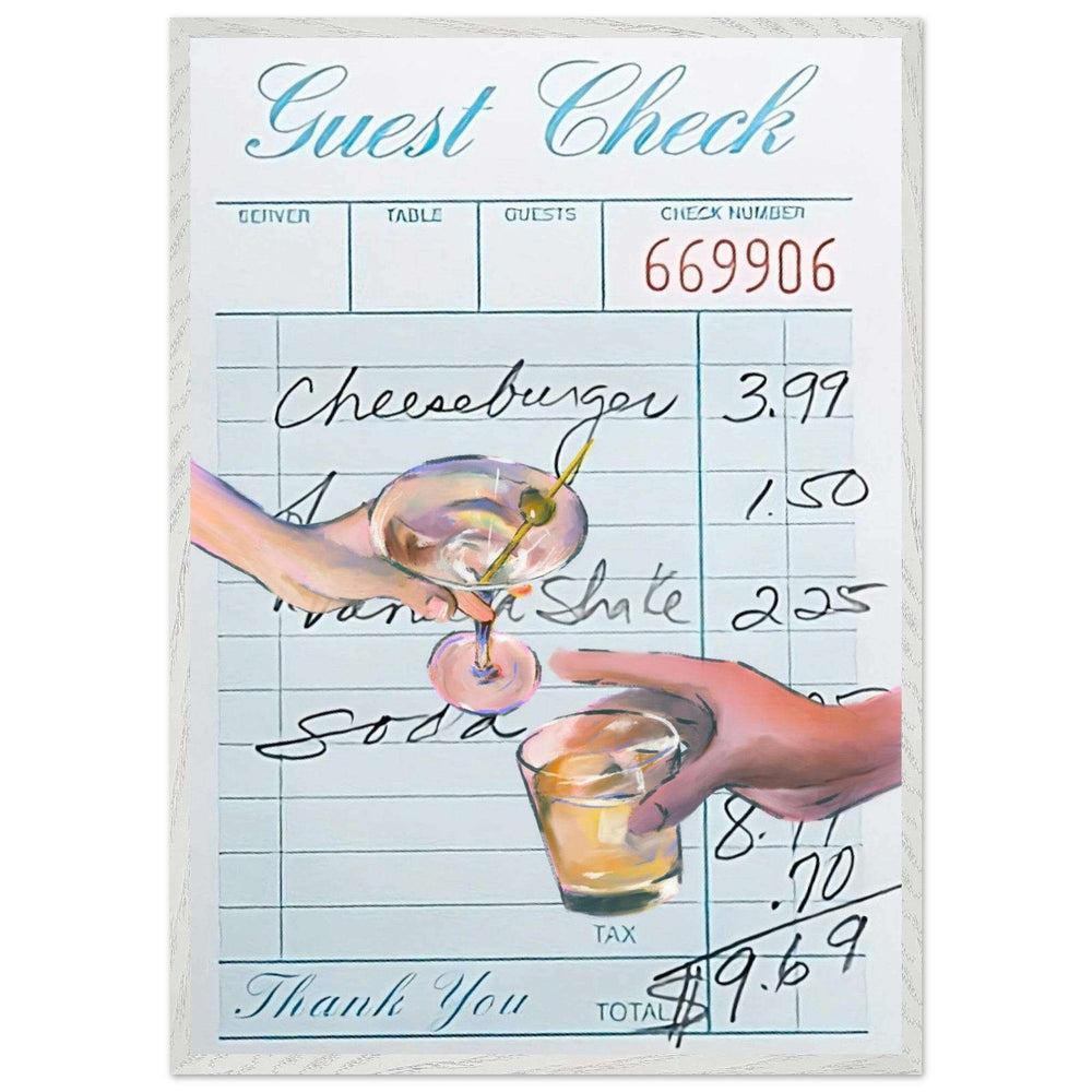 Retro Bar Guest Check Vintage Wall Art - Vibrantwalls
