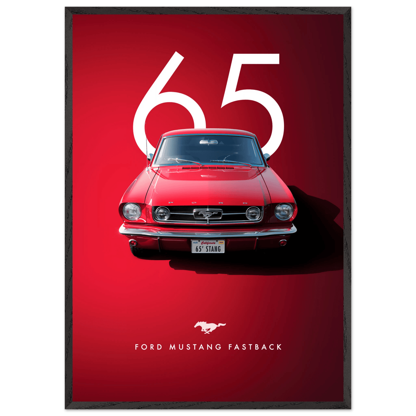 Iconic '65 Ford Mustang Fastback Framed Poster | Timeless Automotive Art, Ready-to-Hang in Your Style - Vibrantwalls
