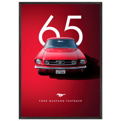 Iconic '65 Ford Mustang Fastback Framed Poster | Timeless Automotive Art, Ready-to-Hang in Your Style - Vibrantwalls