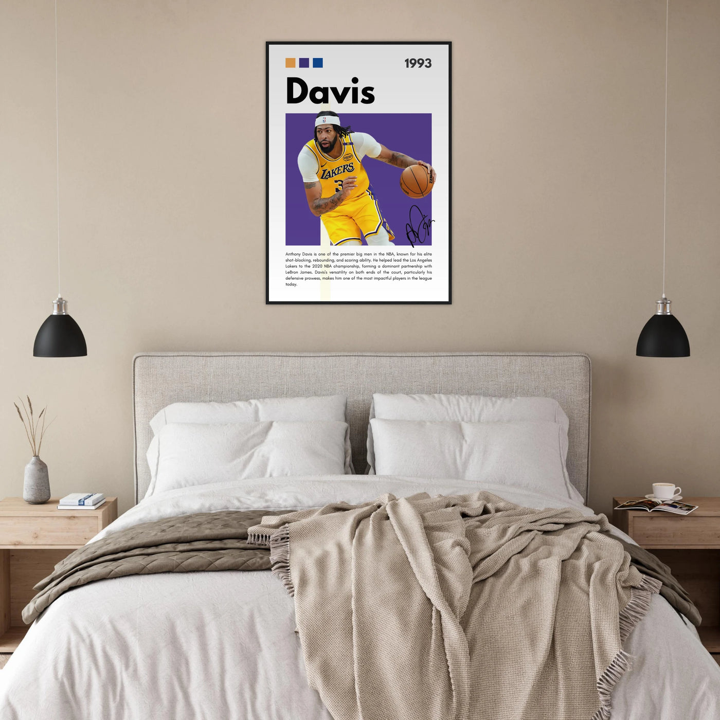 Anthony Davis Lakers Modern Basketball Art Print Vibrantwalls