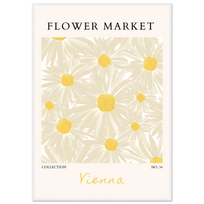 Flower Market Vienna Collection Framed Poster – Daisy Bloom Art Print | Ready-to-Hang Floral Decor - Vibrantwalls