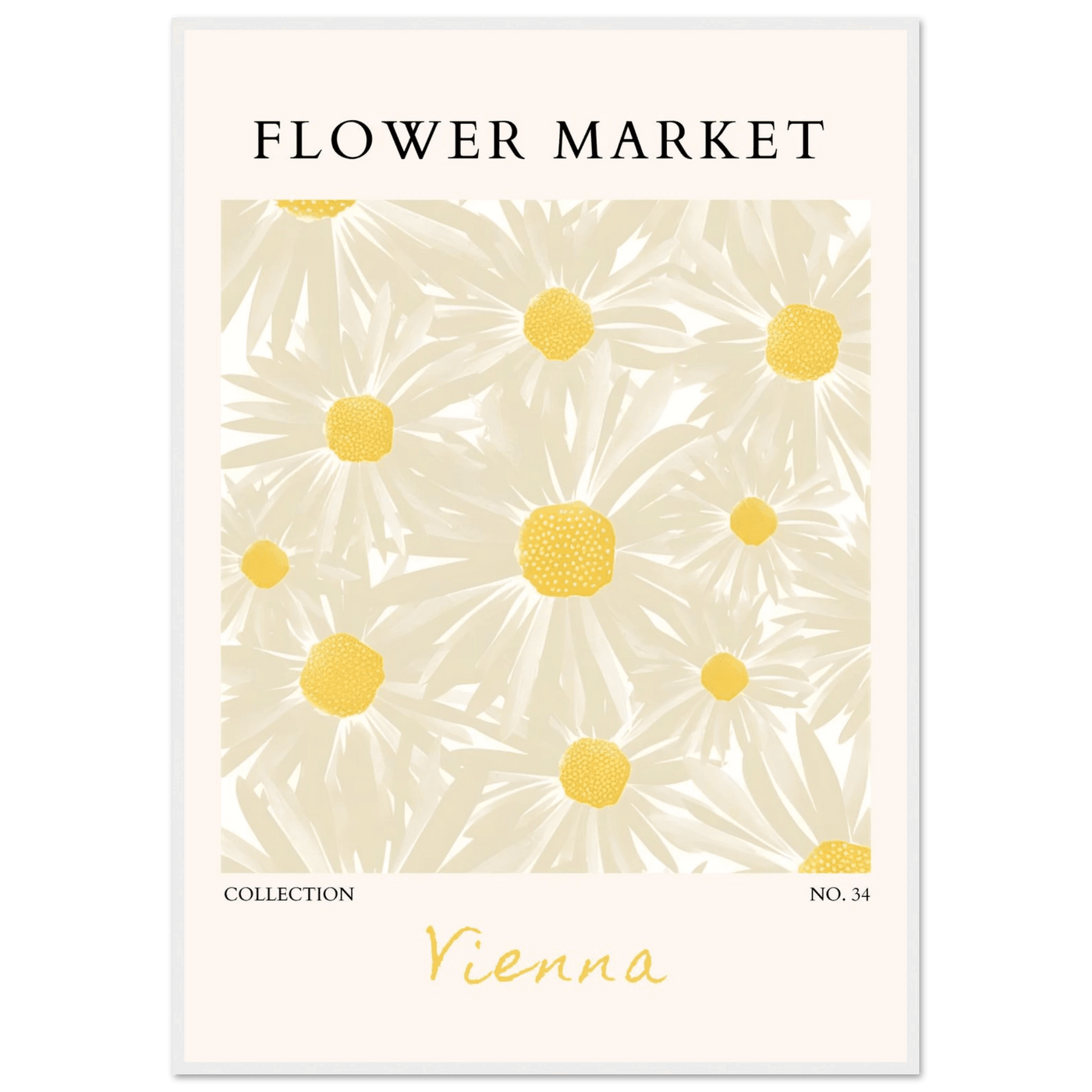 Flower Market Vienna Collection Framed Poster – Daisy Bloom Art Print | Ready-to-Hang Floral Decor - Vibrantwalls