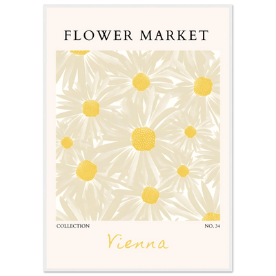 Flower Market Vienna Collection Framed Poster – Daisy Bloom Art Print | Ready-to-Hang Floral Decor - Vibrantwalls