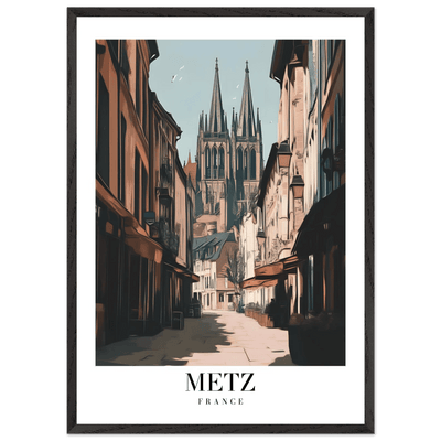 Metz France Framed Poster – Vintage European Cityscape Wall Art with Customizable Wooden Frame - Vibrantwalls