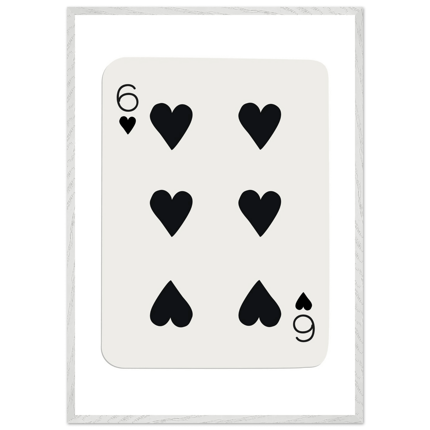 Six of Hearts Poker Card Print - Mounted Framed Poster Art, Eco-Friendly Wood Frame in Your Choice of Frame & Size - Vibrantwalls