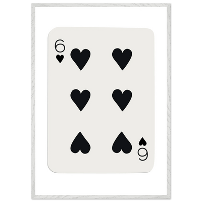 Six of Hearts Poker Card Print - Mounted Framed Poster Art, Eco-Friendly Wood Frame in Your Choice of Frame & Size - Vibrantwalls