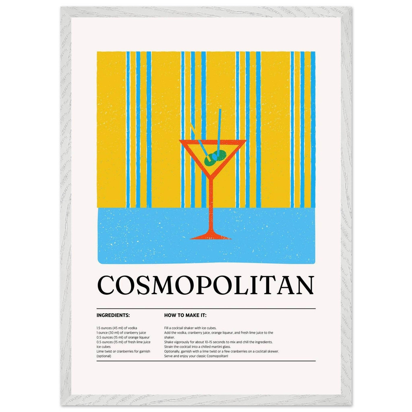 Cosmopolitan Cocktail Recipe City Chic Bar Print - Vibrantwalls