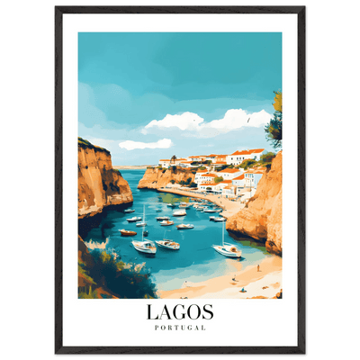 Lagos Portugal Framed Poster – Coastal Charm Travel Art with Wooden Frame - Vibrantwalls