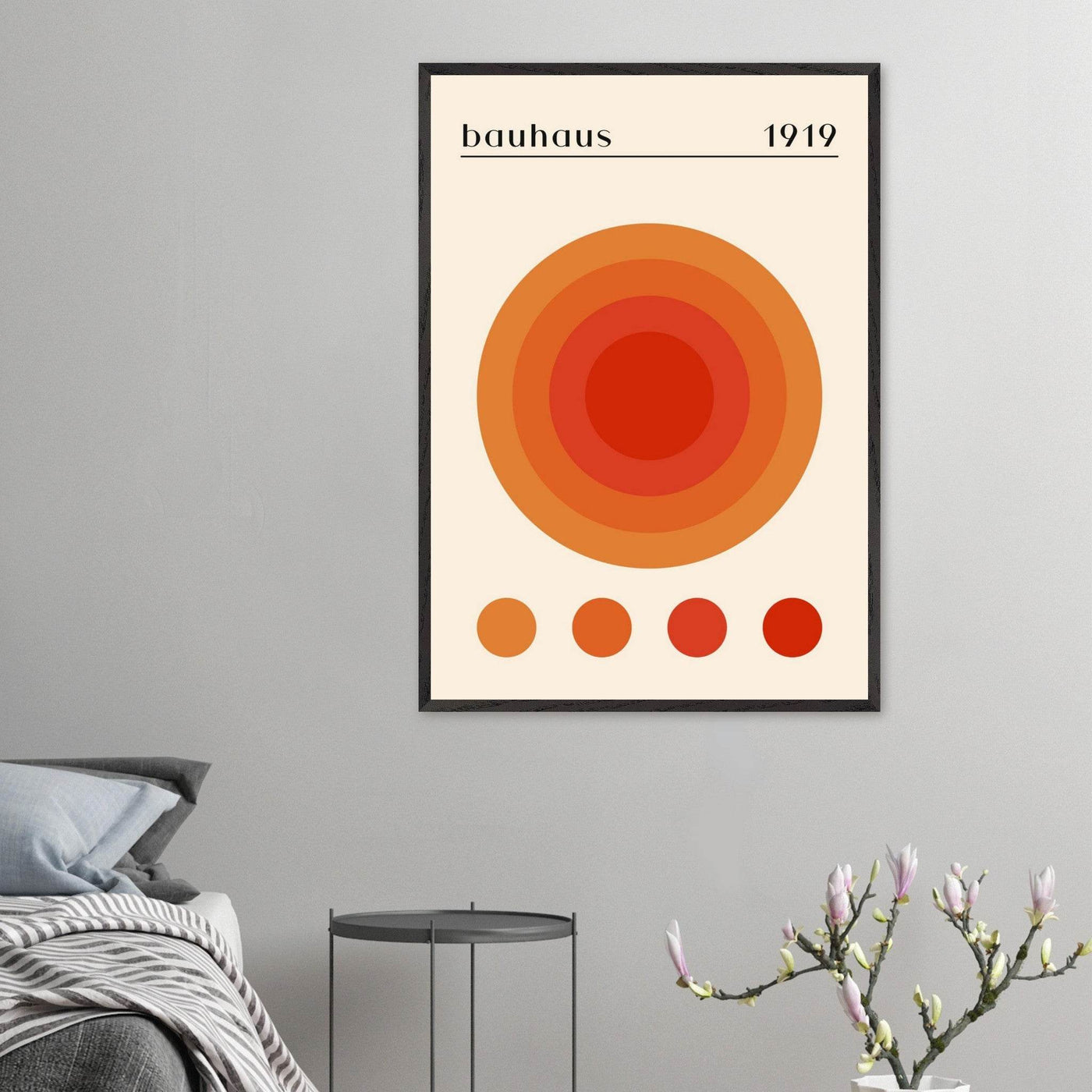 Bauhaus 1919 Orange & Red Circles - Vibrantwalls