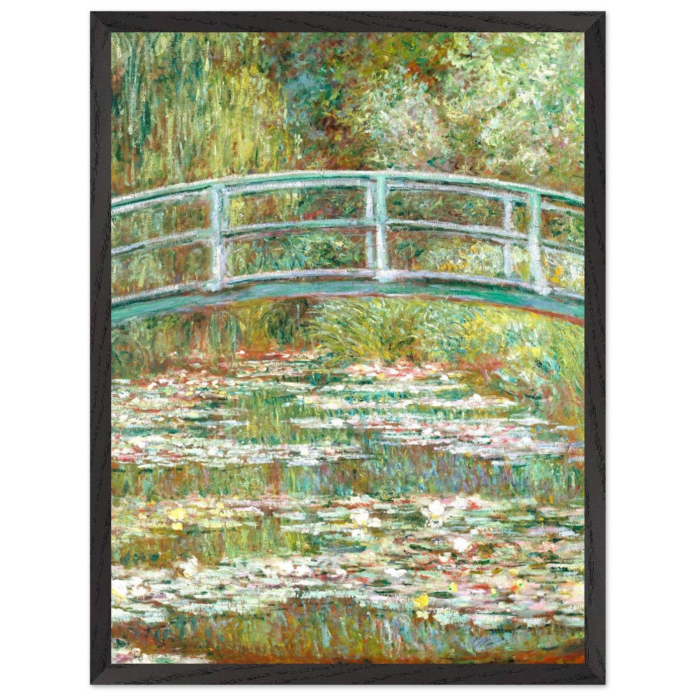 Bridge Over a Pond Art Print - Water Lilies Decorative Artwork for Your Space - Vibrantwalls