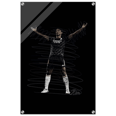 Football Legend Acrylic Print – Dynamic Sketch Art for Modern Sports Fans - Vibrantwalls