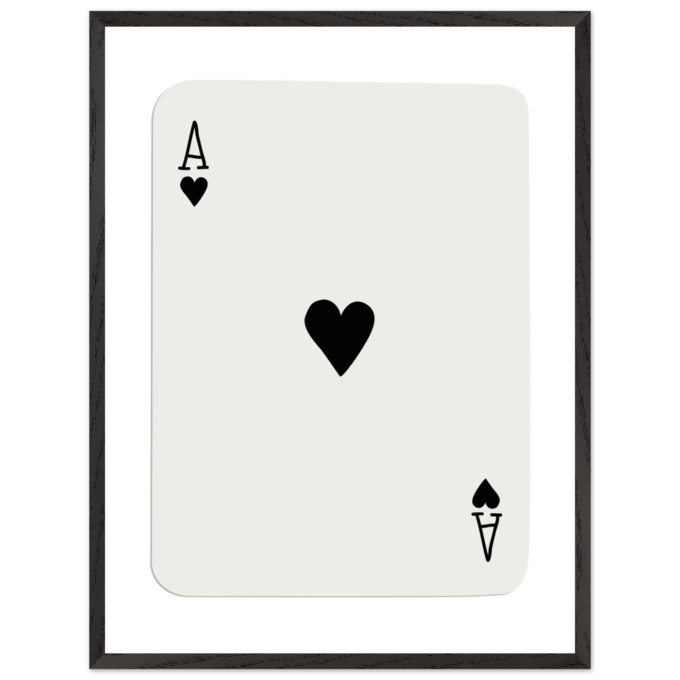 Ace of Hearts Poker Card Print - Elegant Framed Wall Art, Eco-Friendly Wood Frame & Multiple Sizes - Vibrantwalls