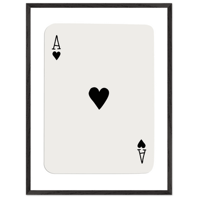 Ace of Hearts Poker Card Print - Elegant Framed Wall Art, Eco-Friendly Wood Frame & Multiple Sizes - Vibrantwalls