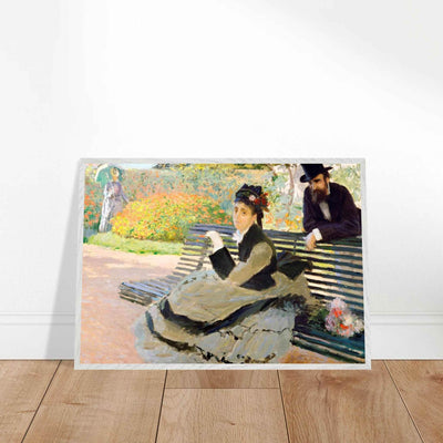 Camille Monet Garden Bench Art – Exquisite Artwork for Garden Lovers - Vibrantwalls