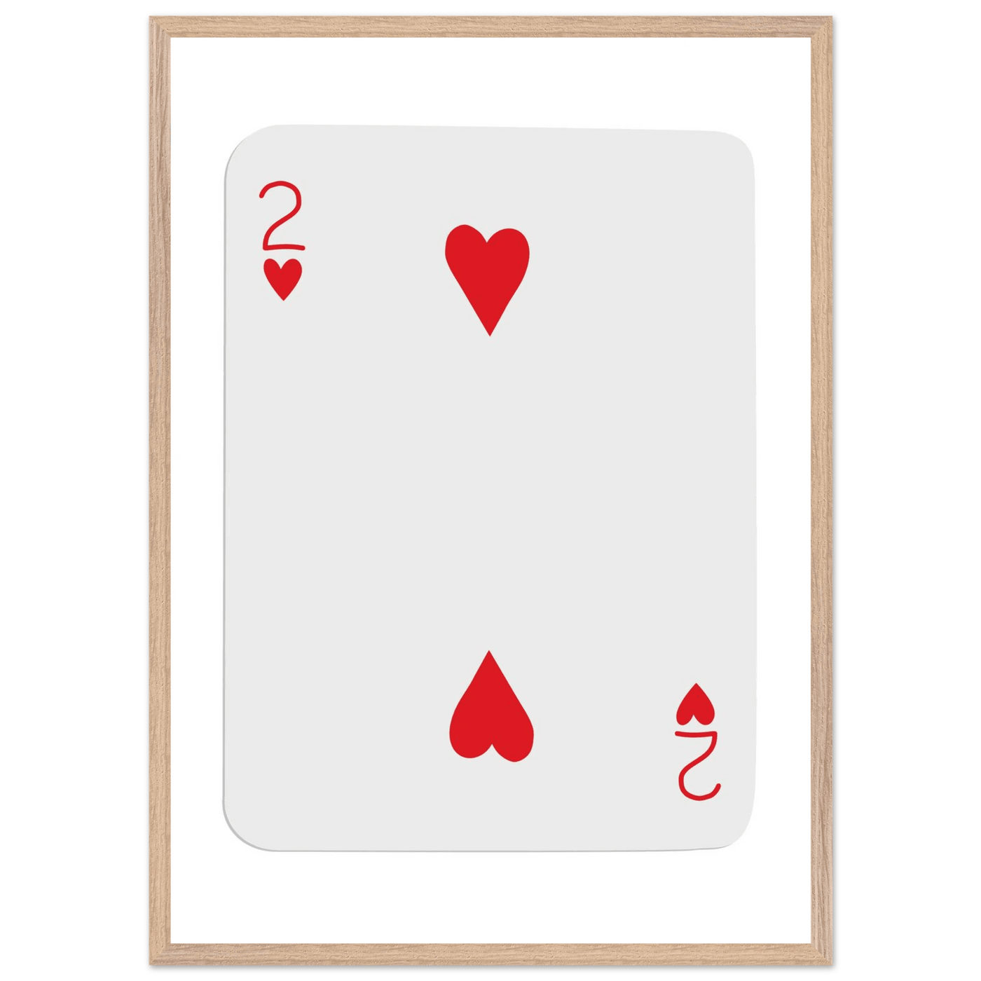 Two of Hearts Poker Card Print - Framed Wall Art, Eco-Friendly Wood Frame in Your Choice of Size & Finish - Vibrantwalls
