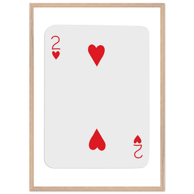Two of Hearts Poker Card Print - Framed Wall Art, Eco-Friendly Wood Frame in Your Choice of Size & Finish - Vibrantwalls