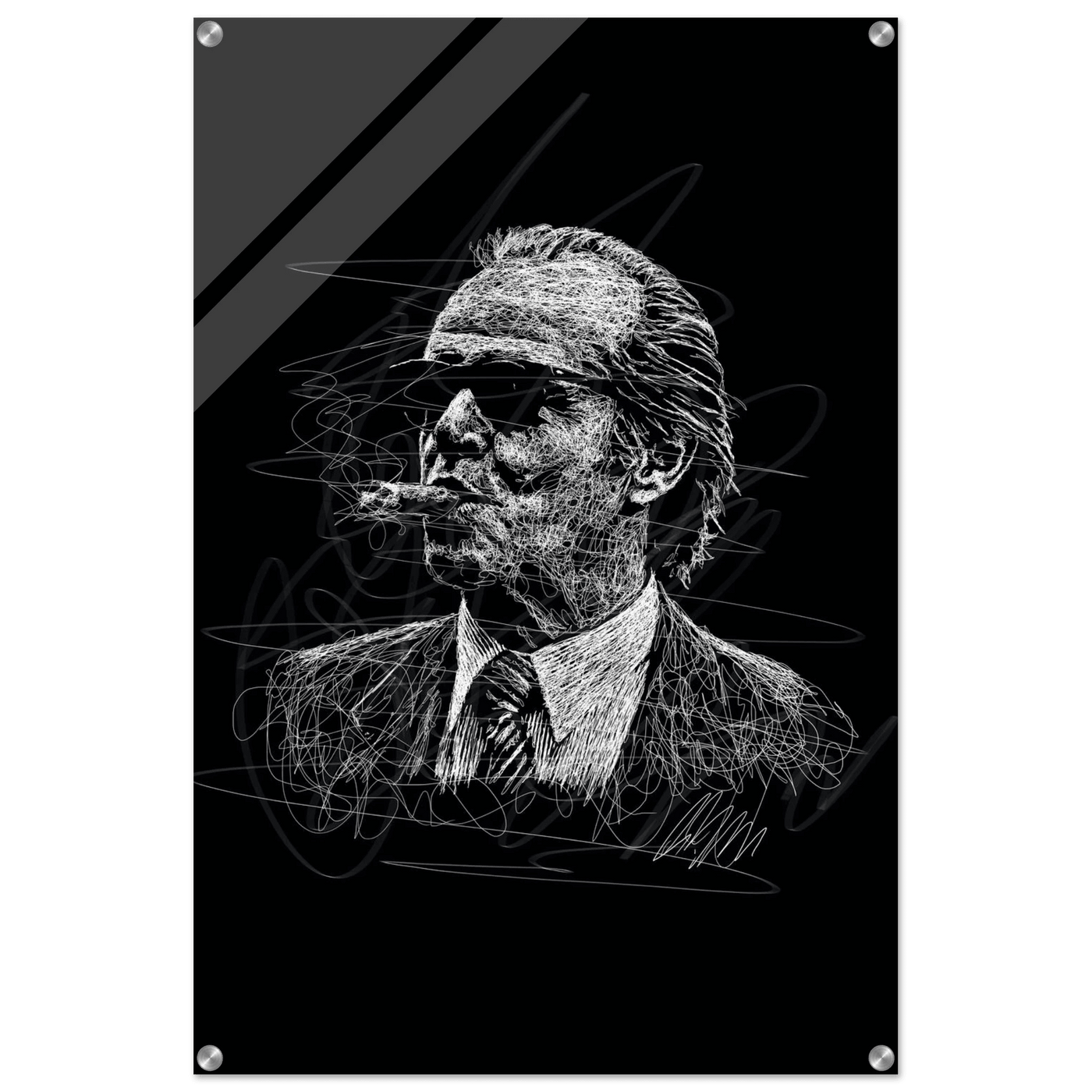 Iconic Al Pacino 'Scarface' Scribble Art Acrylic Print – Vibrant, Modern, Durable Wall Decor - Vibrantwalls